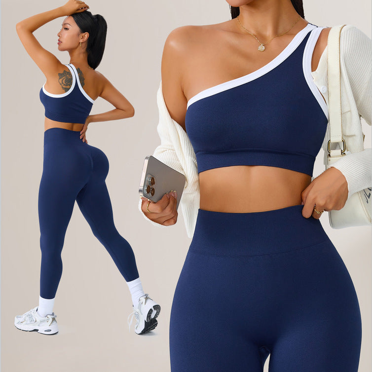 Sensein One-Shoulder Yoga Set: Crop Top + Leggings