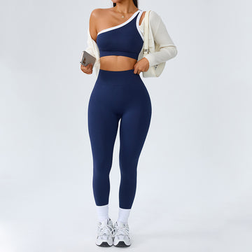 Sensein One-Shoulder Yoga Set: Crop Top + Leggings